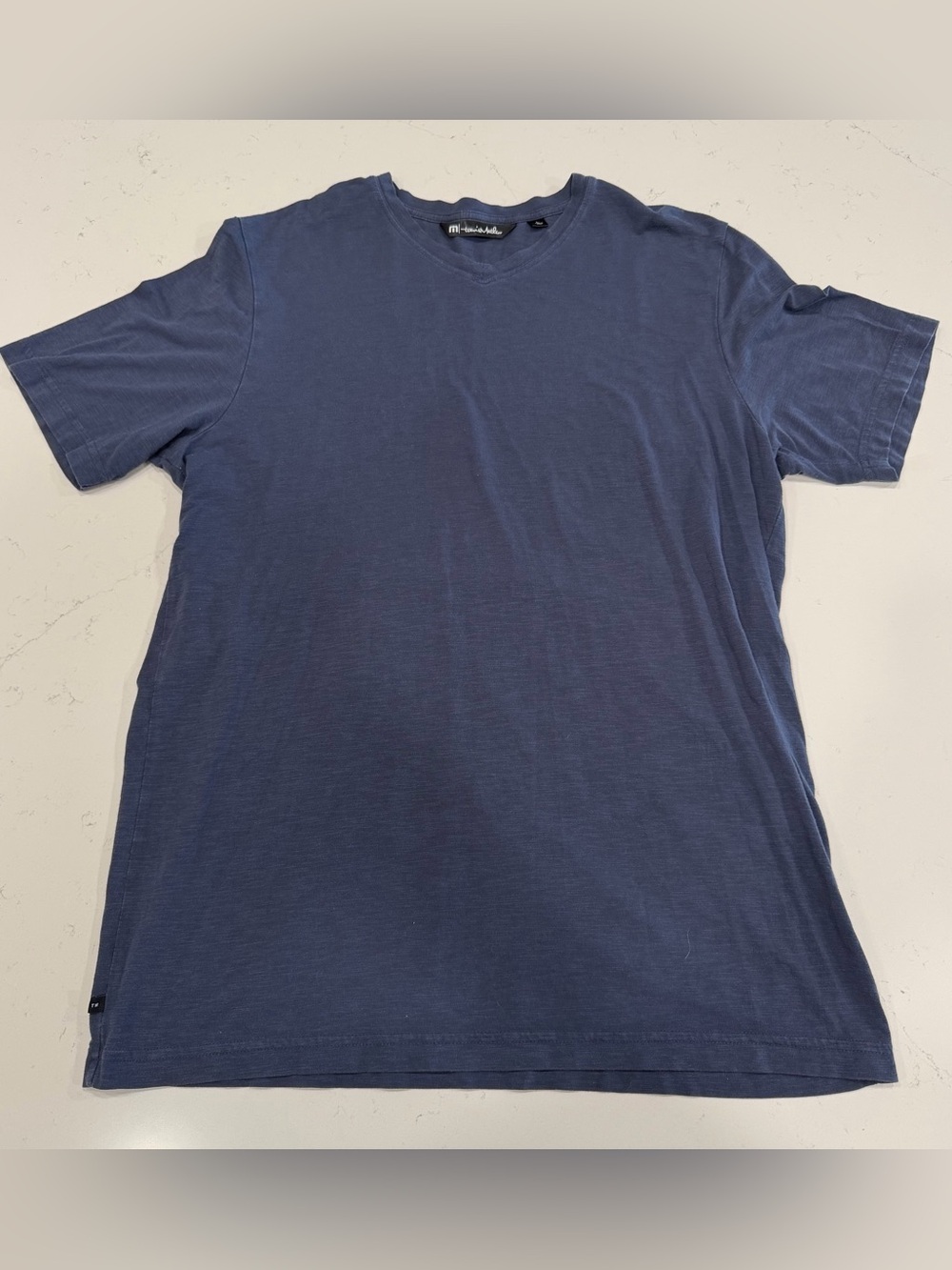 TravisMathew Men’s Navy Cloud V-Neck Tee - Large
